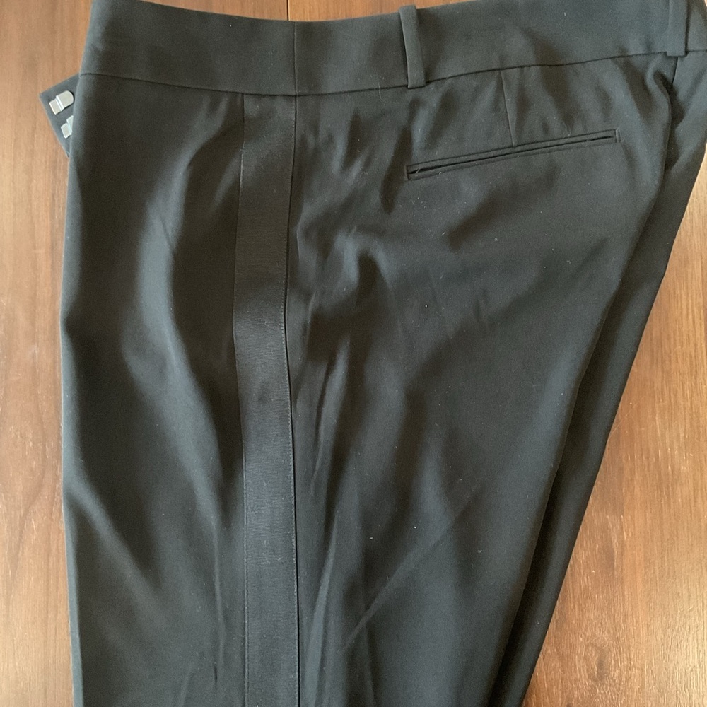 Loft NWT Classic Black Tuxedo Stripe Strait Leg Pants